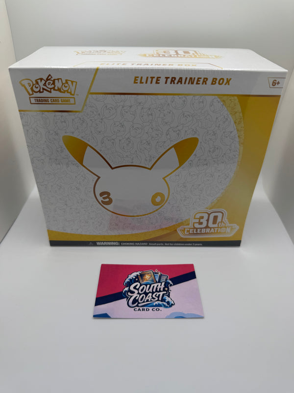 Pokémon TCG 30th Celebration Elite Trainer Box – Factory Sealed English ETB (9 Packs + Nidorina Promo)