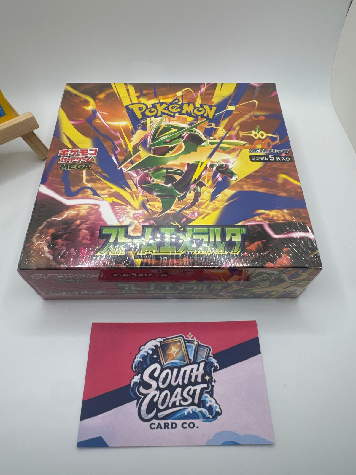 Japanese Pokémon TCG MEGA Storm Emeralda (M6) Booster Box – Sealed 30 Packs, Mega Rayquaza ex