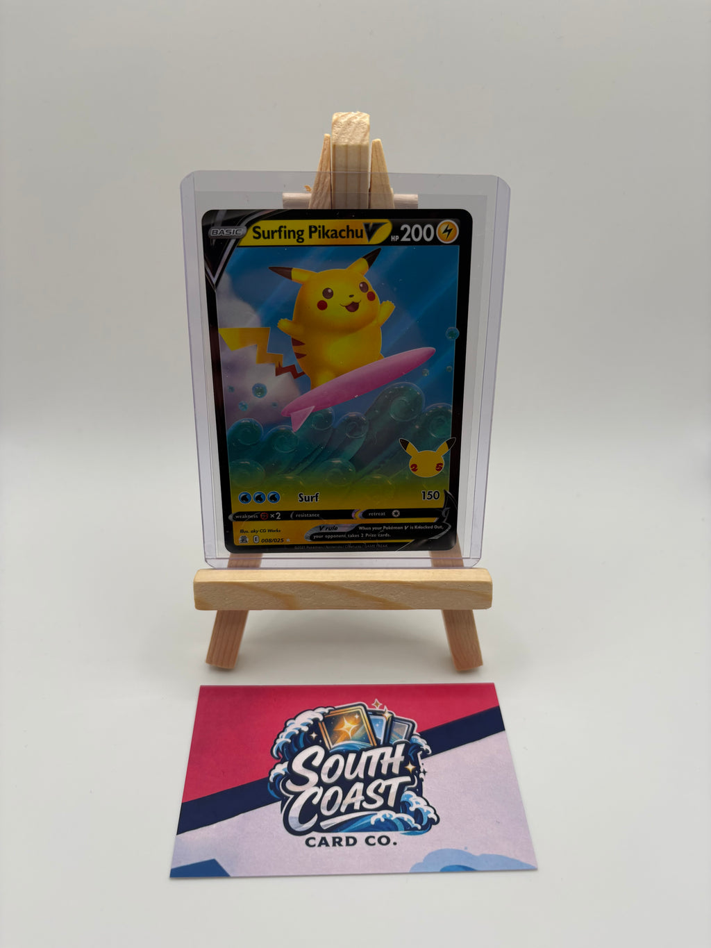 Surfing Pikachu V celebrations