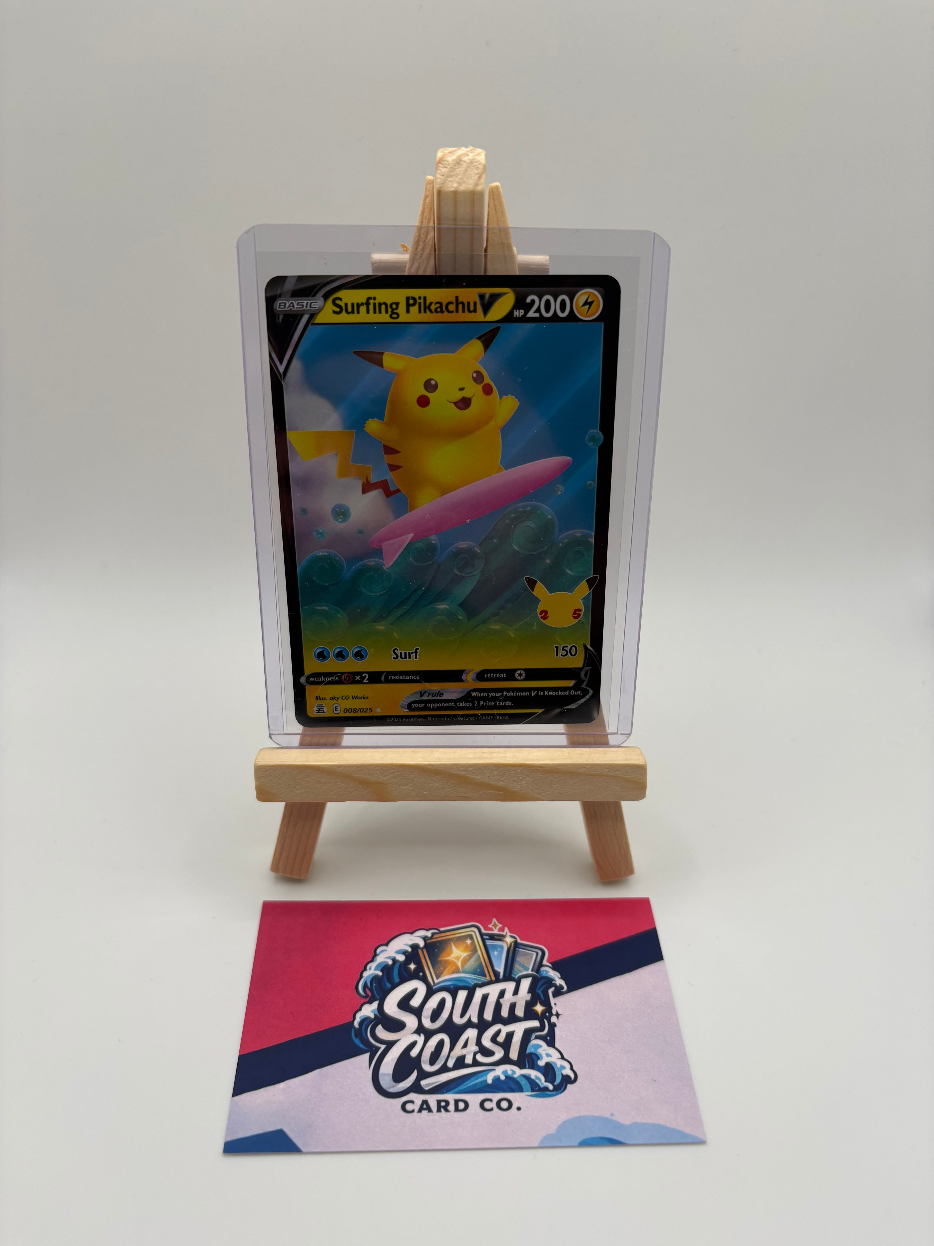 Surfing Pikachu V celebrations